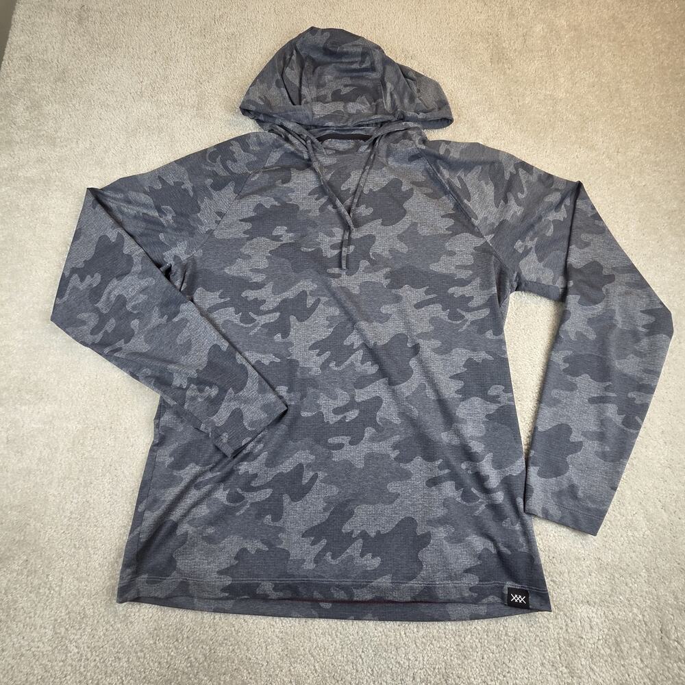 Rhone Reign Performance Hoodie Mens L Gray Camo Lightweight Stretch - Picture 1 of 9
